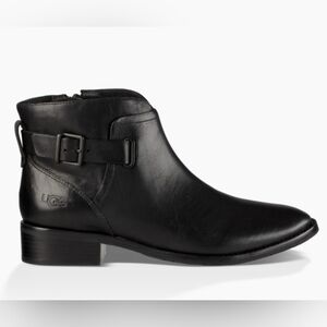 UGG Women's Black Leather Barnett Ankle Boot Size 7.5